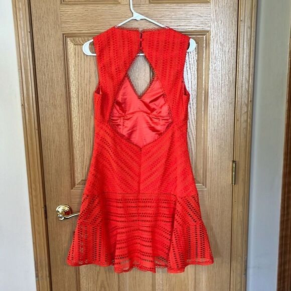 Bardōt Orange Fiesta Lace Mini Dress Size 8 - Picture 3 of 8